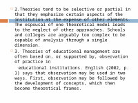 Page 10: Theories of Educational Management